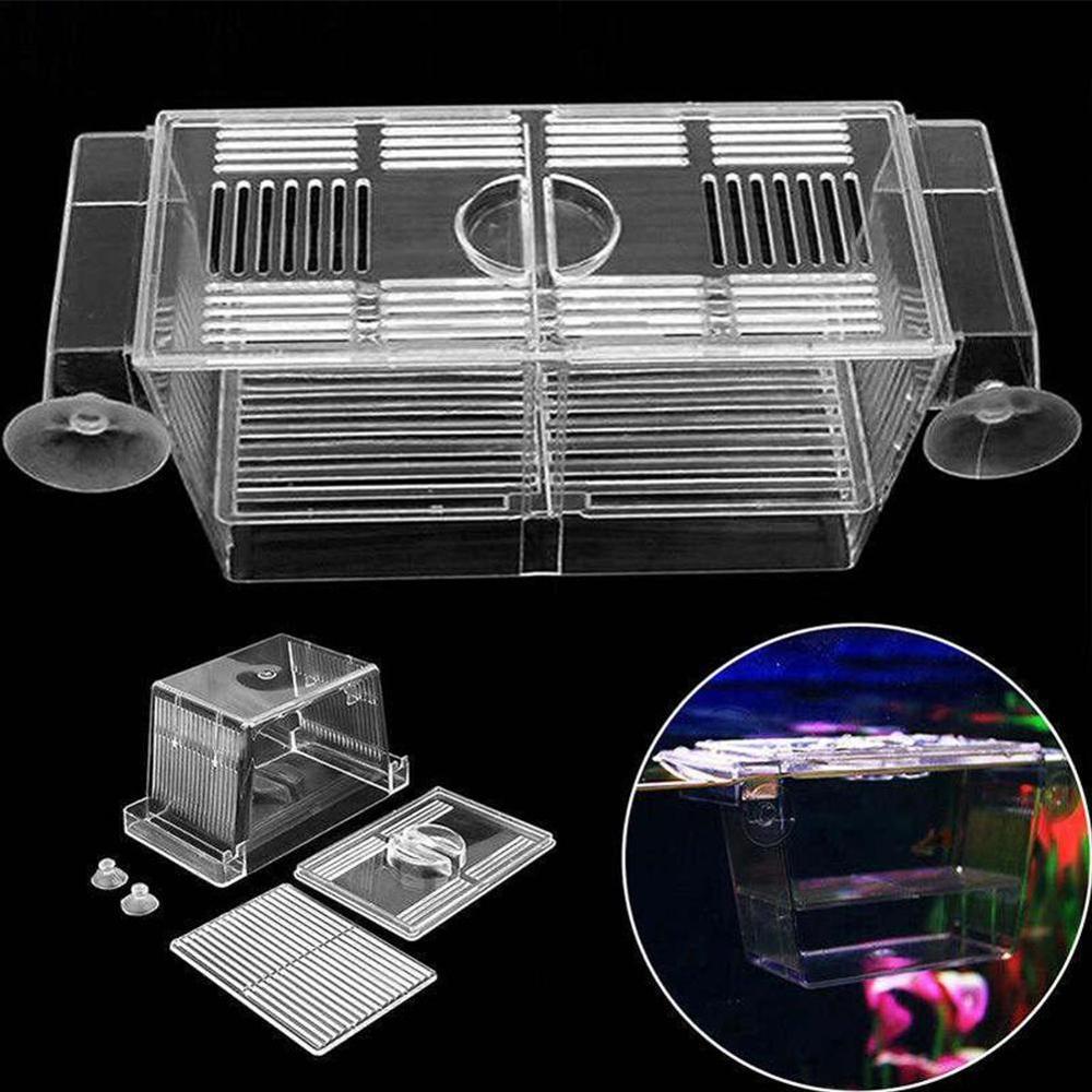 Double-Deck Transparent Acrylic Fish Tank Isolation Box Aquarium Breeder Fish Tank Hatching Incubator Fish House Holder