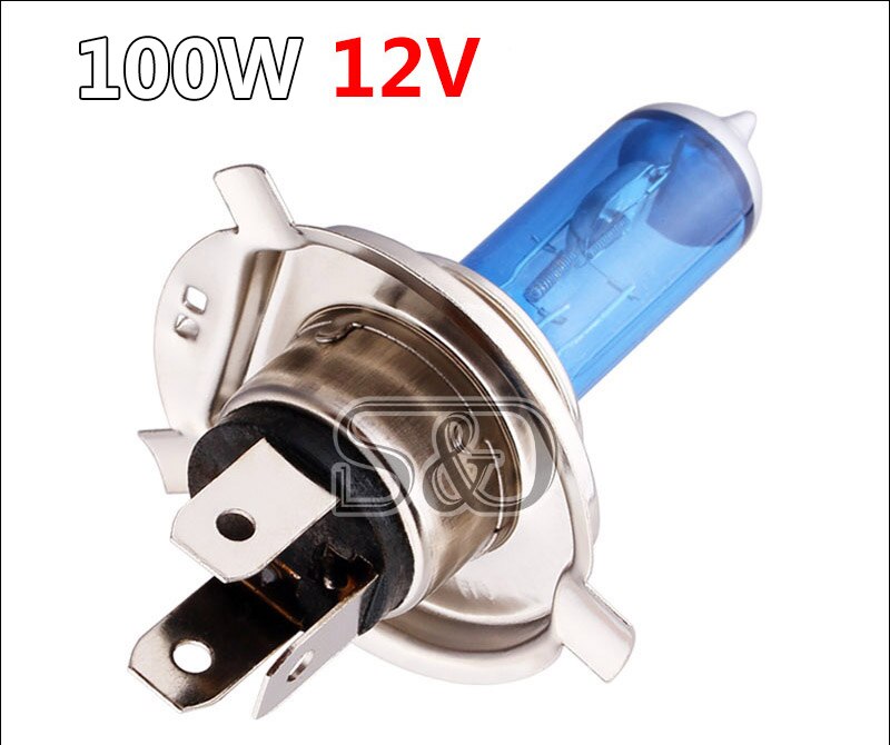 Lâmpada halógena h4, 100w, 12v, 2 peças, super branca, amarela, farol de neblina, carro, fonte de luz, estacionamento