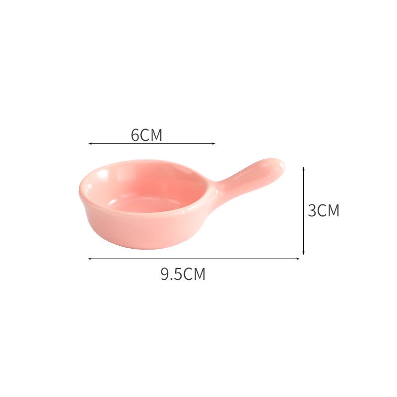 Cearmic Saus Schotel Japanse Saus Pot Kom Dompelen Plaat Kruiden Container Met Handvat Restaurant Kruiderij Kommen: Pink