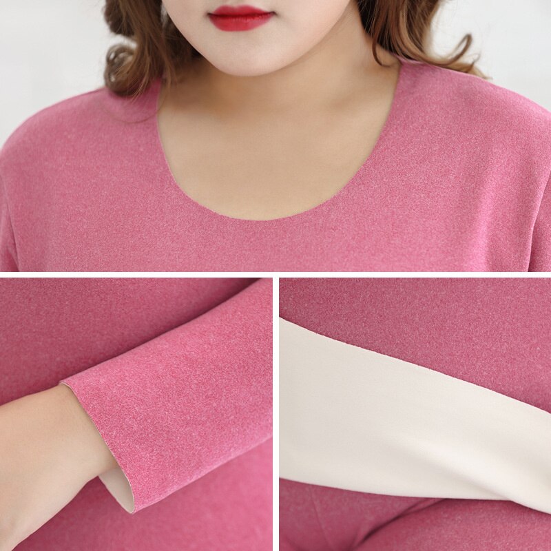 Ensembles de sous-vêtements thermiques pour femmes, grande taille 5XL 6XL, longs Johns, couleur unie, hiver, vêtements chauds et intimes