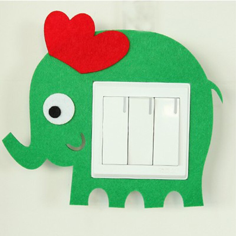Cute cartoon felt switch stickers Hollow switch stickers home without hurting the wall Adhesive switch cover: 08