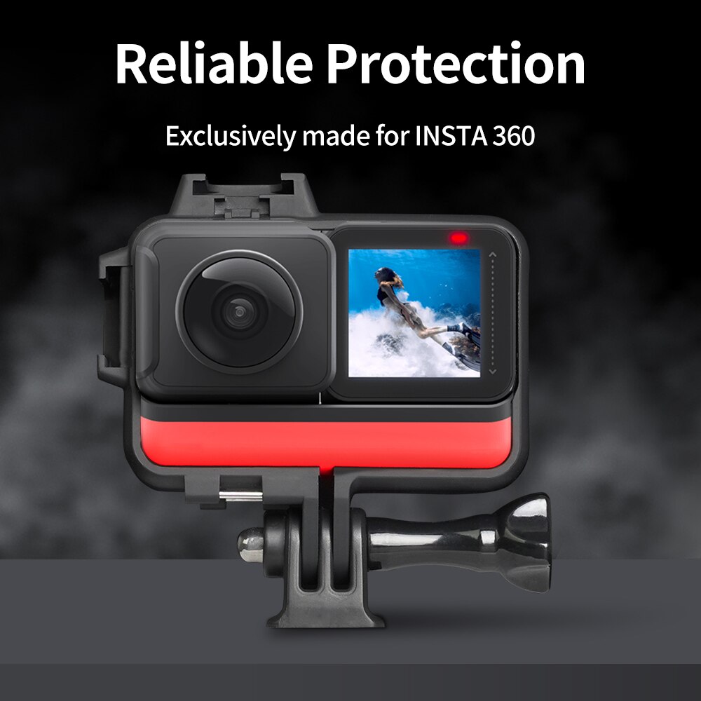 TELESIN 2 pièces protecteur d'objectif garde froid chaussure cadre étui écran et lentille protéger verre trempé pour Insta360 One R 4K 360 Edition