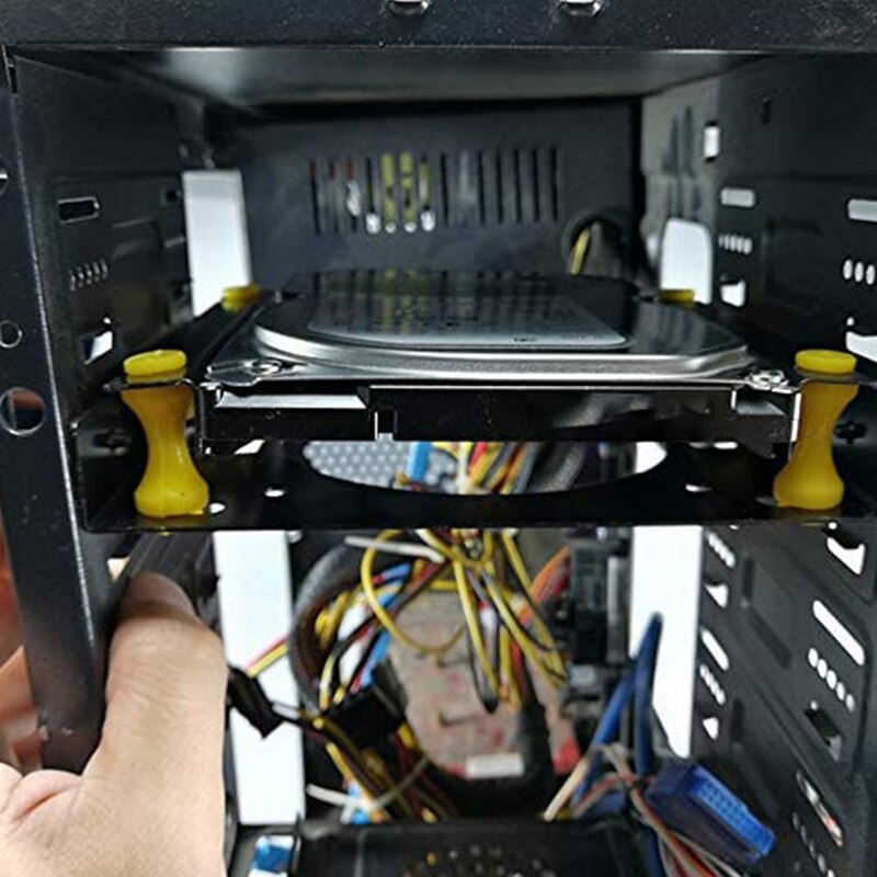 3.5 Inch Hard Disk Shock Absorber Bracket with Mounting Screws for PC Case 3.5 HDD to 5.25 DVD ROM Bay Adapter