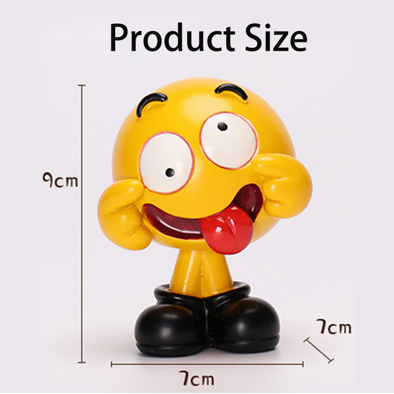 Decoración de coche, muñeca con cabeza móvil creativa, paquete de vehículo, muñeca móvil con personalidad de dibujos animados, accesorios de Interior de coche, 1 Uds. Hahu