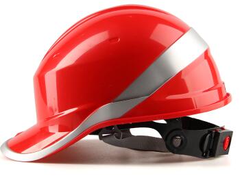Sikkerhedshjelm arbejde abs beskyttelseshætte justerbar hjelm med fosforstribe byggeplads isolerende beskytte hjelme: Rød