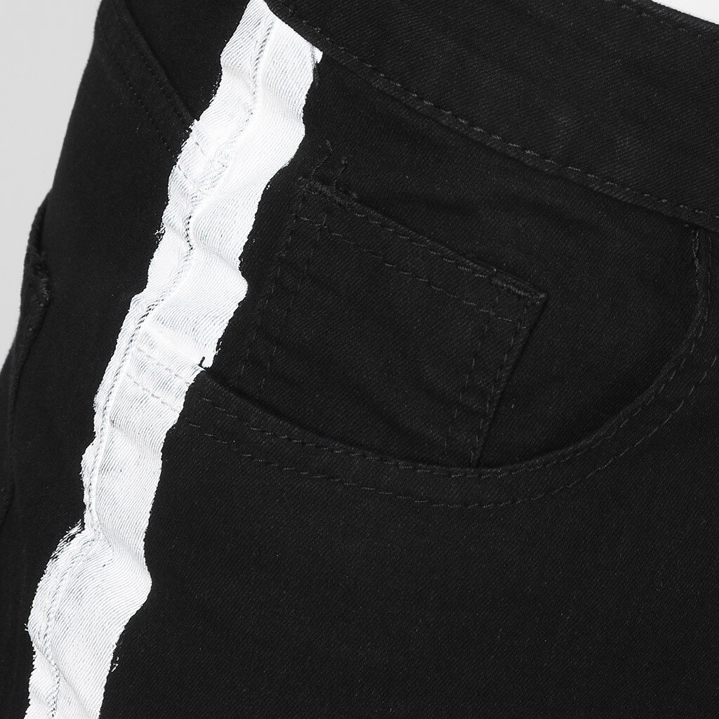 Skinny Ripped Jeans Men Pants Streets Hip Hop Cowboy Trousers Zip Jeans Pencil Pant Trousers Vaqueros Hombre#g36