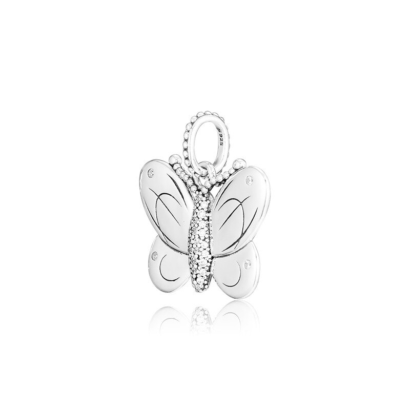 Dekorative Schmetterling Baumeln Sterling Silber Charms für Schmuck Machen Frauen DIY Perlen für Perlen Charms Armbänder