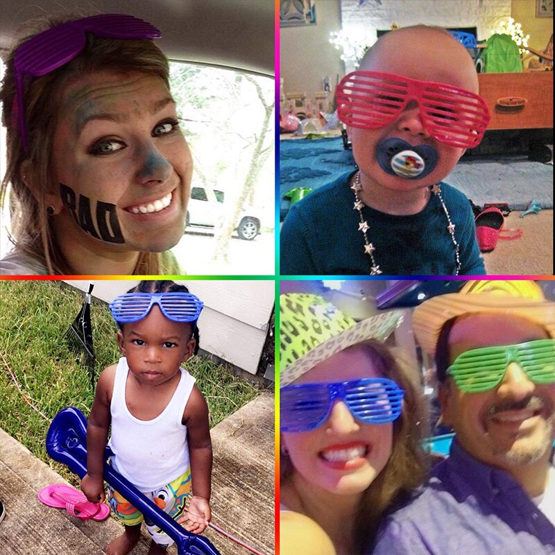 80s Neon Plastic Shutter Shades Glasses Shades Sunglasses Eyewear Kids Party Favors Wedding Dance Accessory/Cosplay Costume