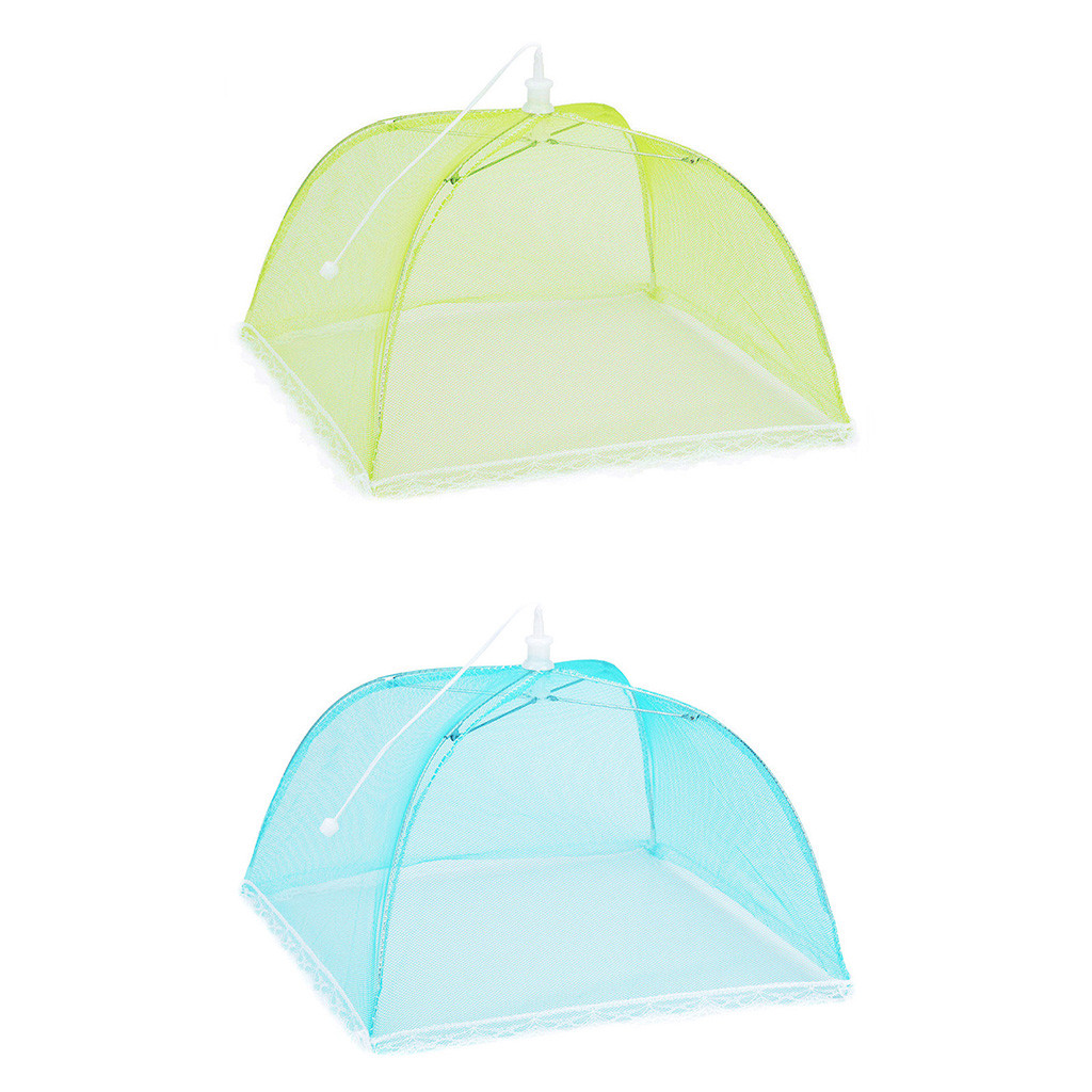 Kichen Accessoires 2 Grote Pop-Up Mesh Screen Beschermen Voedsel Cover Tent Dome Net Paraplu Picknick Bbq Plaat Paraplu protector: E