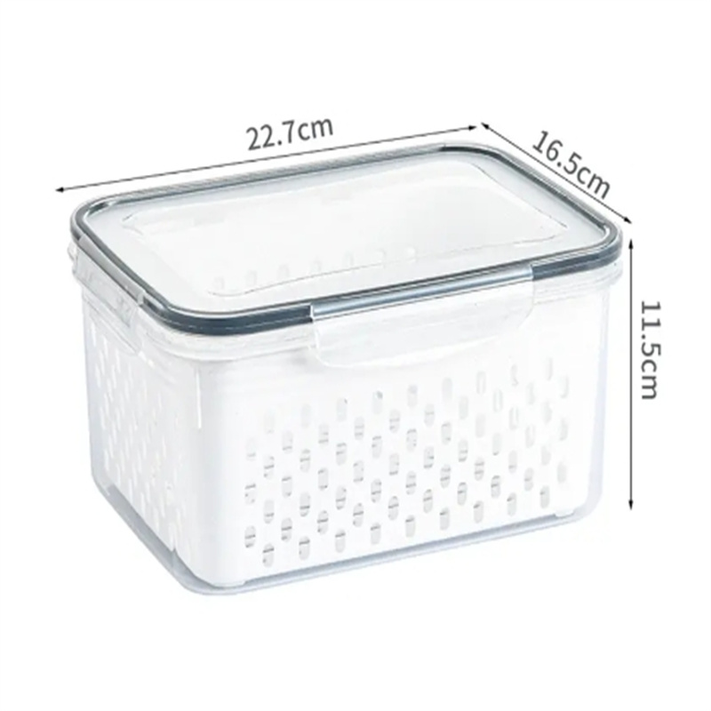 Fruit Storage Containers for Fridge with Removable Colander, Airtight Food Storage Container, Dishwasher Safe Produce Saver Cont: Red