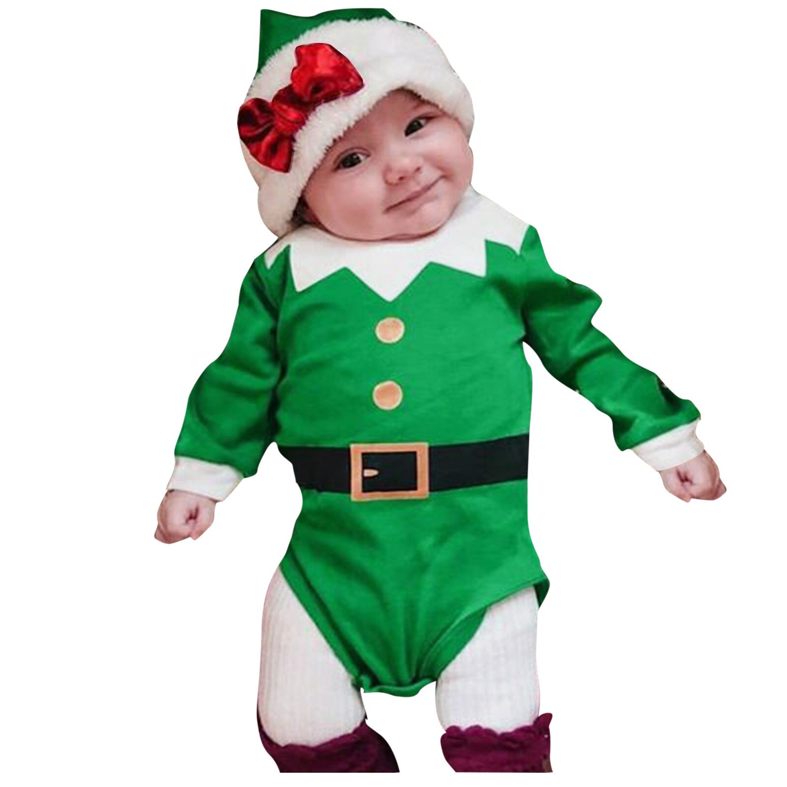Bebê recém-nascido roupas de natal conjunto infantil da criança chapéu de natal boné macacão playsuit outfits bebê meninos meninas traje de natal ropa
