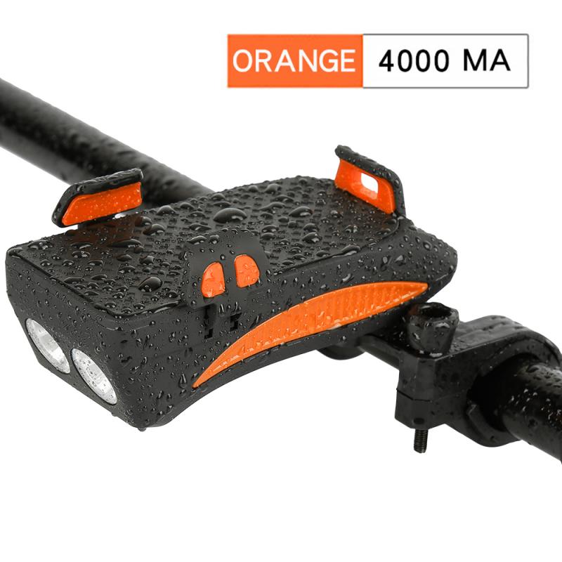 Uppladdningsbar usb led cykel strålkastare cykel strålkastare fram lampa horn hållare cykel horn cykel tillbehör: 8