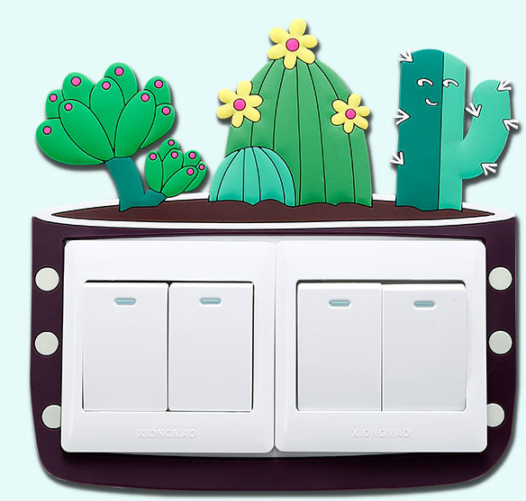 3D Big Switch Cover Room Decor Silicone Light Button Sticker On-off Switch Sticker Luminous Switch Outlet Double Swatches