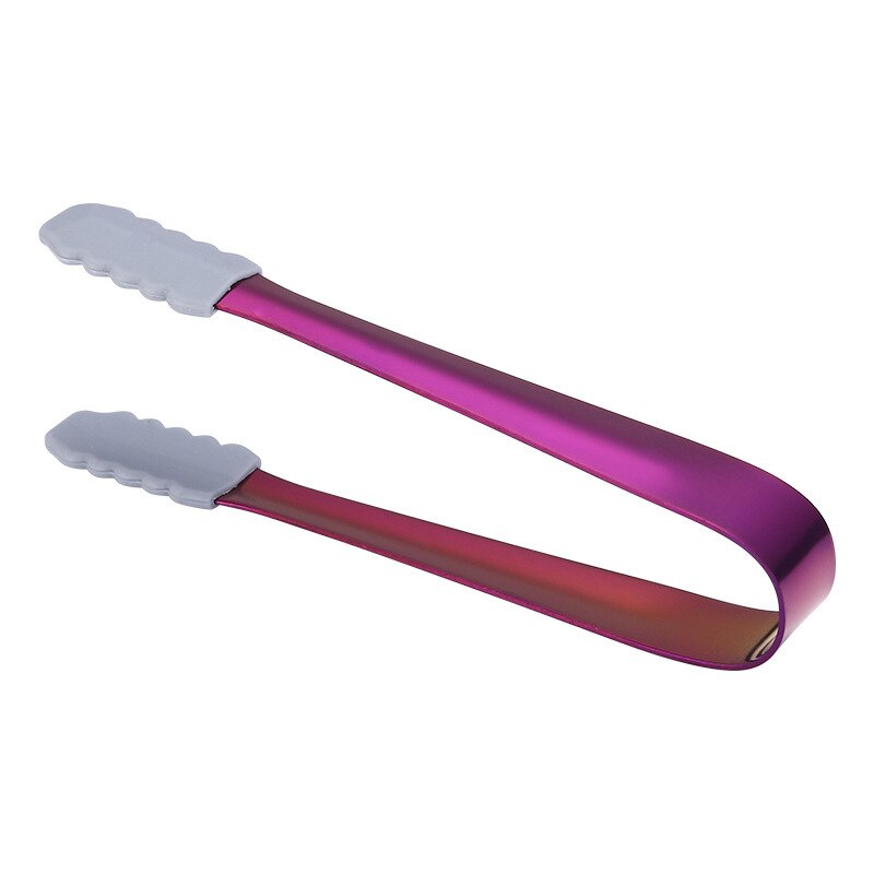 1pcs Ice Clip Ice Tong Bread Food BBQ Clip Multicolored Sugar Tongs Small Ice Tongs Ice Cooling Ice Cube Small Kitchen Tongs: Purple-13.5cm