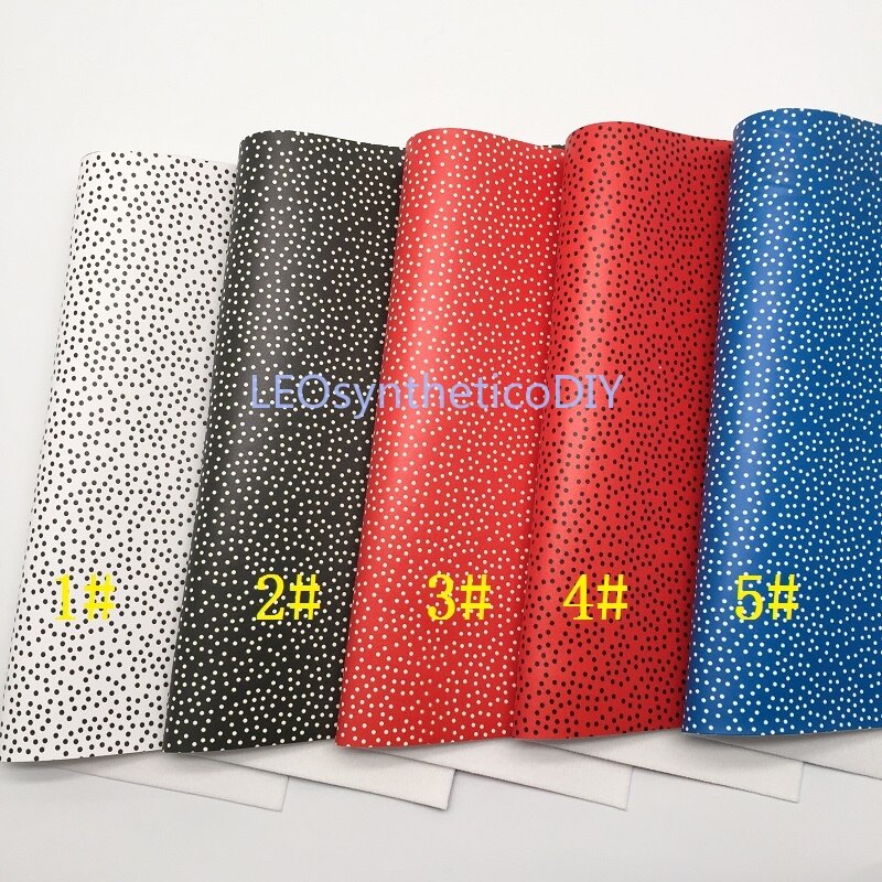 1pc 21 x 29cm stippen bedrukt synthetisch leer stof leren vellen, pu leer voor het maken van strikken leosyntheticodiy 8 s 52