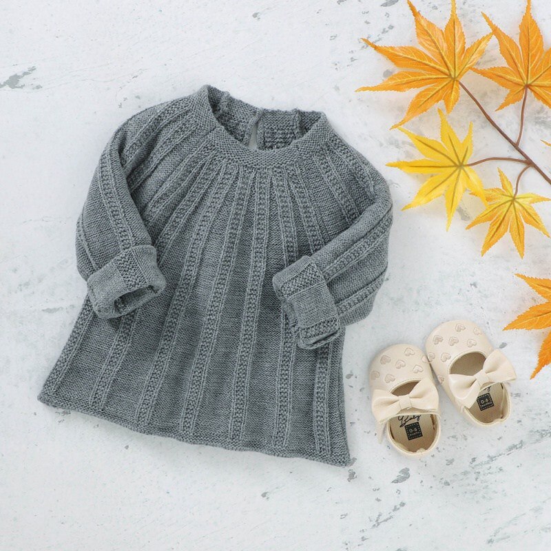 Outono criança menina malha camisola superior e inverno para bebês do sexo feminino infantil quente vestido de malha camisola crianças vestido topos