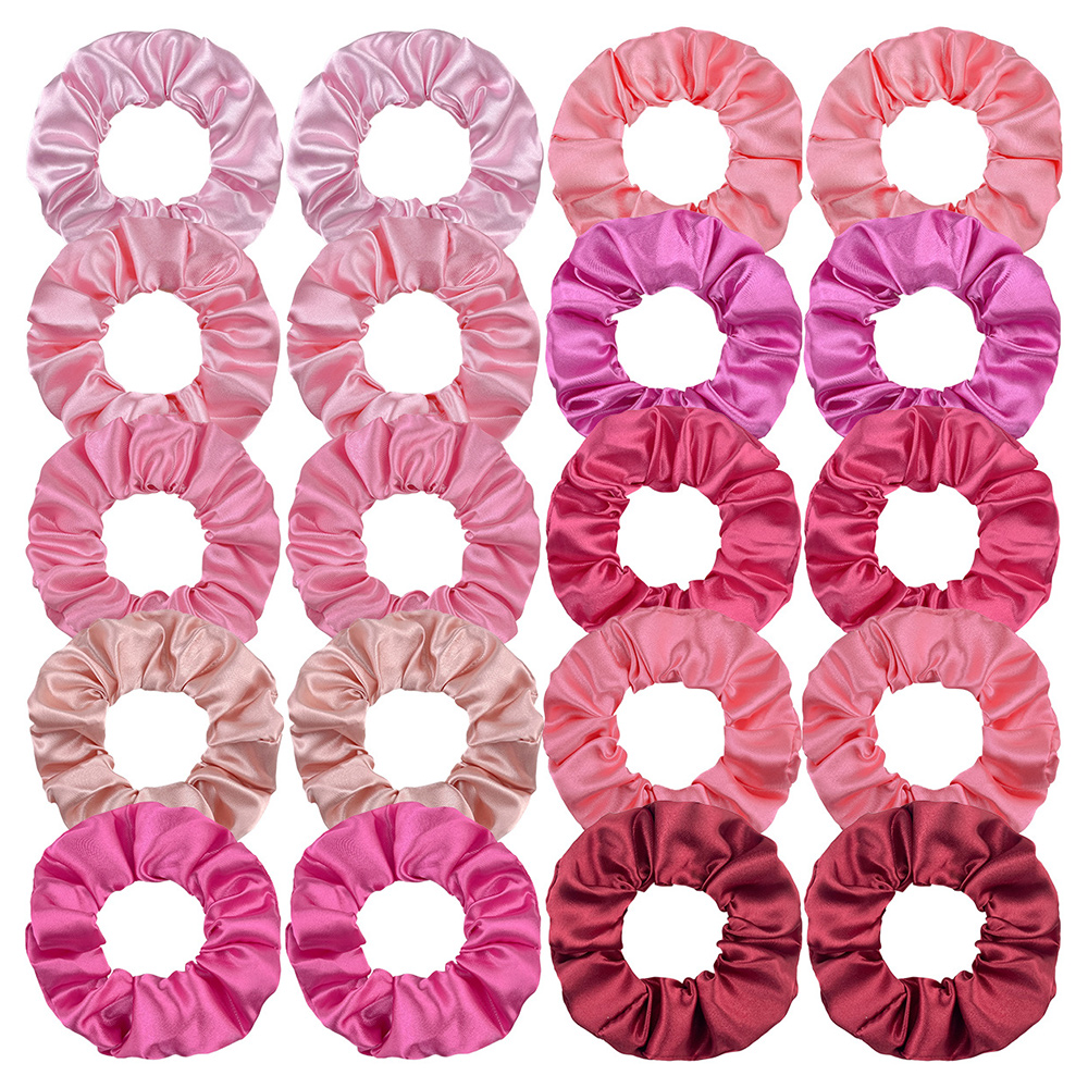 Gomas para el cabello de seda rosa para mujer y niña, banda elástica para el cabello de Color sólido, coleteros, accesorios para el cabello elegantes, 6/10/20 piezas: Lavanda