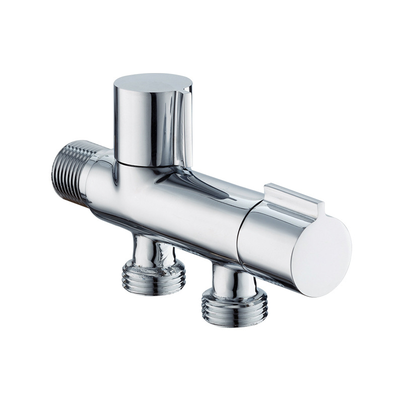 Badeværelse vinkelventil kobber dobbelt udløbsventil  g1/2 til brusehoved toiletvask bassin vandvarmer bidet sprøjte vinkelventil: L-adapter