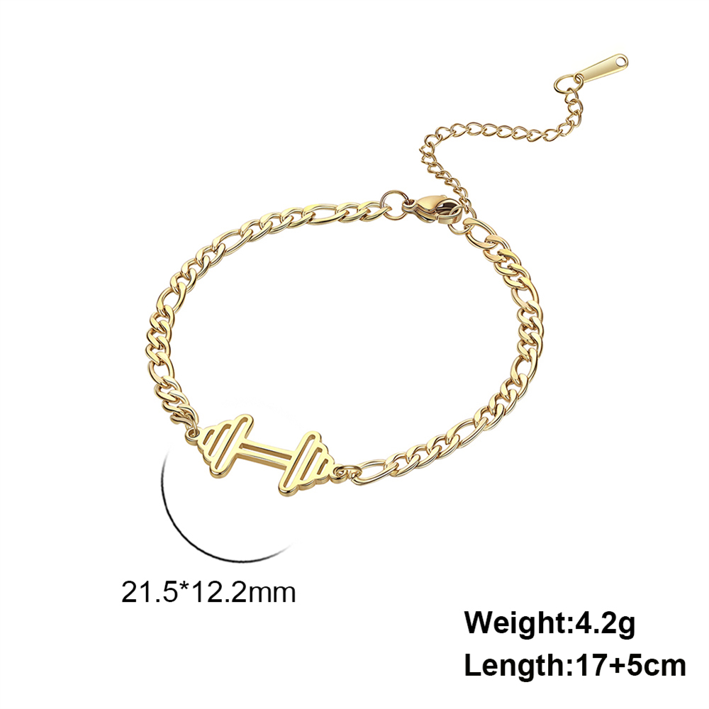 Cazador Esercizio sport battito cardiaco Bracciale con ciondolo con manubri per donna Gioielli in acciaio inossidabile 2025 Bracciale a catena con scatola a portata di mano: Cobalto viola