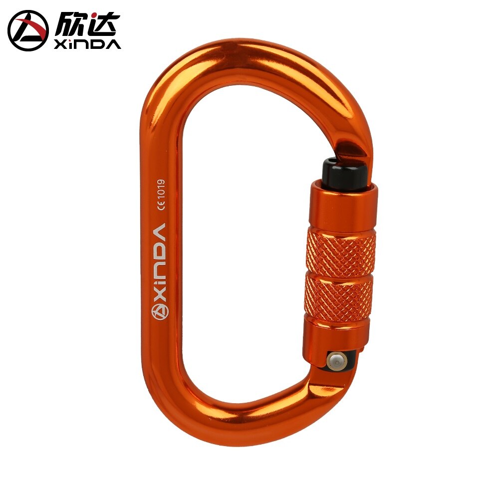 Xinda O-Slot Type Gesp Automatische Veiligheid Master Karabijnhaak Multicolor 5500lbs Crossing Haak Klimmen Rock Bergbeklimmer Apparatuur: Auto Orange
