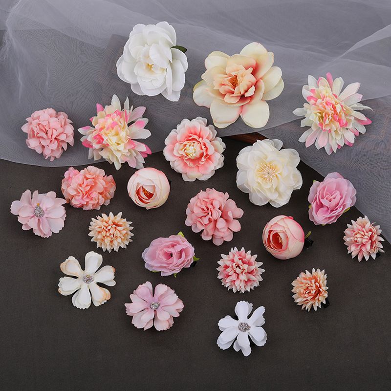 Seidenblumen-einstellen Japan Kimono Haarnadeln seitliche Haarspange Haarspangen japanische süße Chrysantheme Braut Hochzeit Haarschmuck: Rhodium überzogen