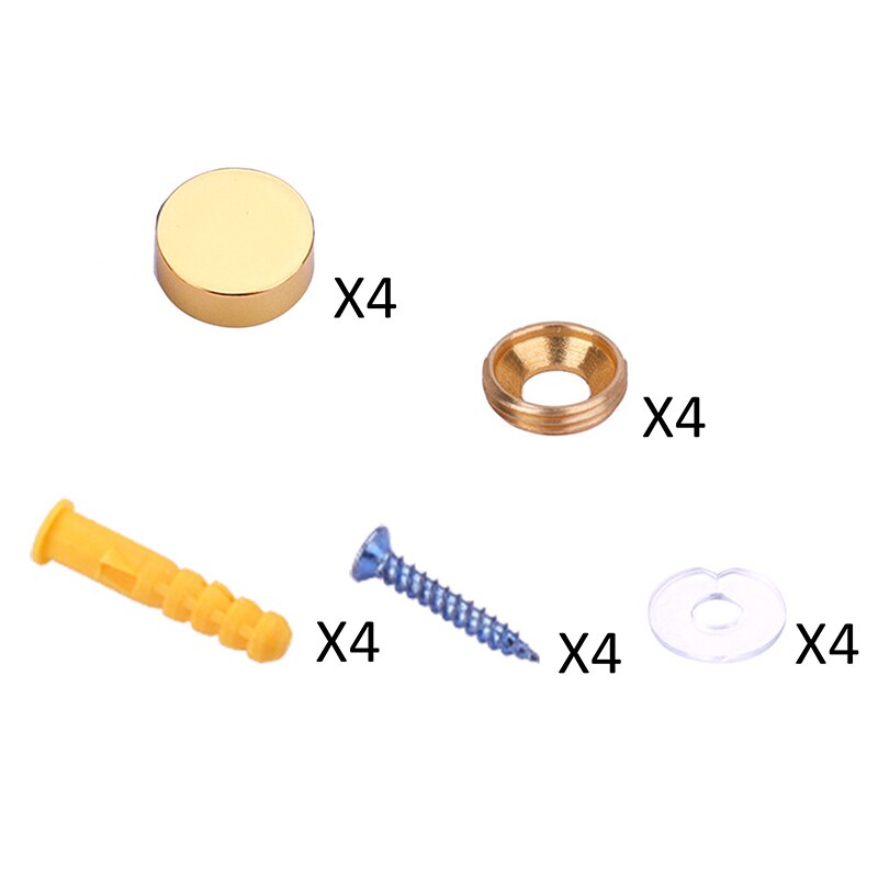 Mirror Fasteners Screws Decorative Cap Nail Advertising Glass Screw Stainless Steel Cover Brass Washer крепежи для стекла: 16mm