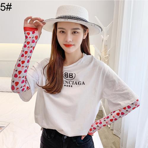 2pcs Summer Arm Sleeves for Women Printed Arm Compression Sleeves Armwarmer Outdoor Sun Block Fingerless Gloves Arm Sleeves: 5