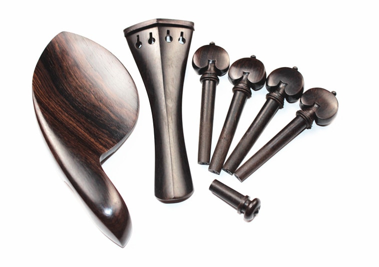1 Juego de accesorios para violín de ébano Luthier, tamaño 4/4, muy bonitos,