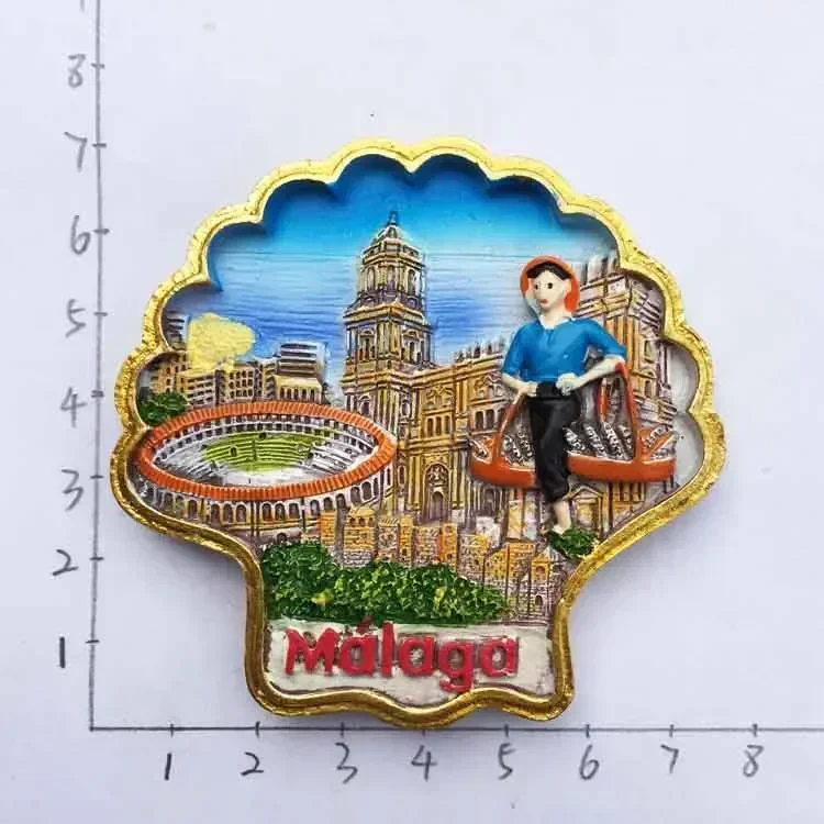 Aimants de réfrigérateur Souvenir de Barcelone Espagne, Colomb Granada Ibiza Priority ilia Maalaga, Autocollants pour la décoration de la maison et de la cuisine: Violet