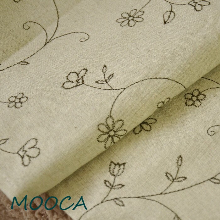 Cotton and linen embroidered short kitchen curtain cafe curtain