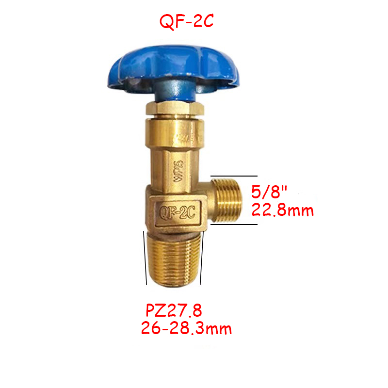 4L 40L Oxygen Valve QF-2 PZ19.2 PZ27.8 QF-2C PX-32A Argon Gas Cylinders Nozzle Steel Cylinder Head Cut-off Valve: Red