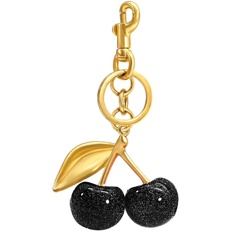 Llavero de cereza, dijes para bolso, bonito llavero con dije para bolso, accesorios de cereza para de mujer: Blanco