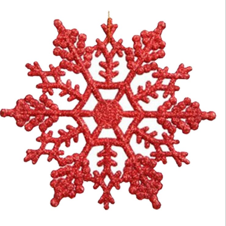 10 cm jul snefnug hvide snefnug ornamenter træ dekoration festival fest hjem dekoration: Rød