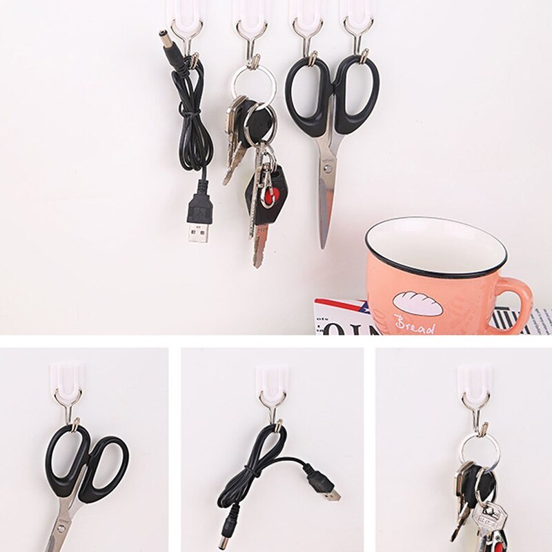 12Pcs Sterke Lijm Traceless Haak Keramische Tegel Glas Stok Haak Houder Muur Deur Keuken Badkamer Muur Gemonteerde Handdoek hanger