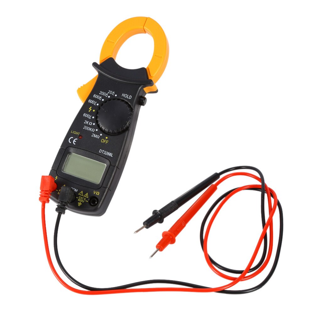 Dt -3266l digital ampere klemme meter multimeter strøm klemme tang pin voltmeter ammeter 600a ac / dc ohm strøm spænding tester