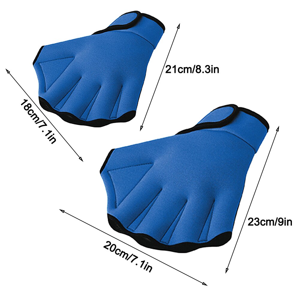 1pair Sports Swimming Training With Wrist Strap Diving Webbed Water Resistance Aquatic Gloves Fitness Hand Paddles Kids Adults