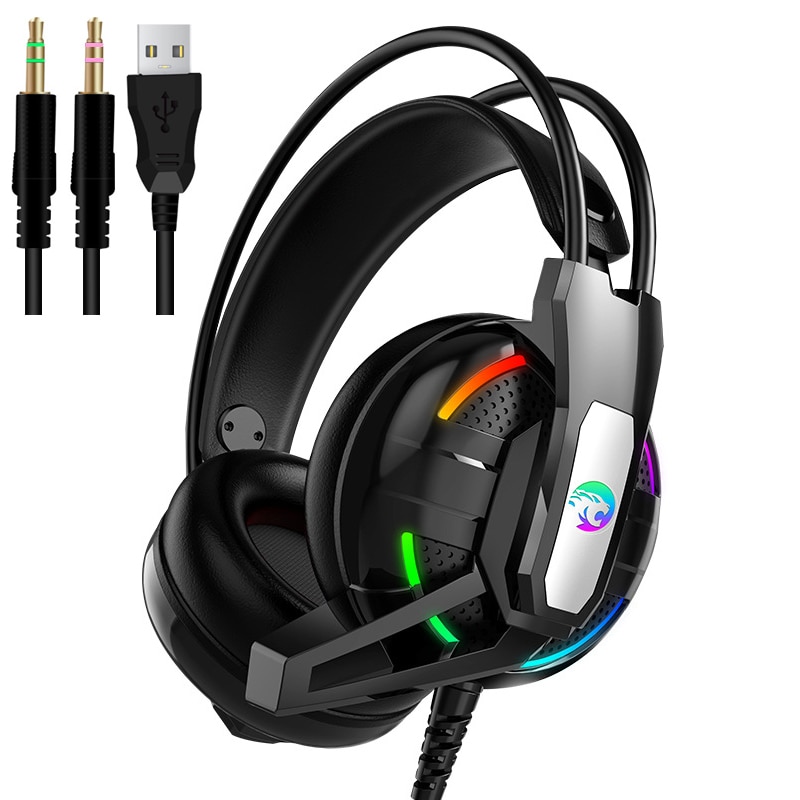 PS4 Gaming Hoofdtelefoon 4D Stereo Rgb Licht Koptelefoon Video Game Headset Met Microfoon Voor Xbox One/Laptop/ pc Tablet Gamer