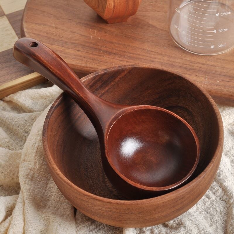 Japanse Stijl Rijst Lepel Houten Lepel Multifunctionele Lange Handvat Rijst Lepel Eten Zaaien Duarable Houten Lepel Keuken Gereedschap