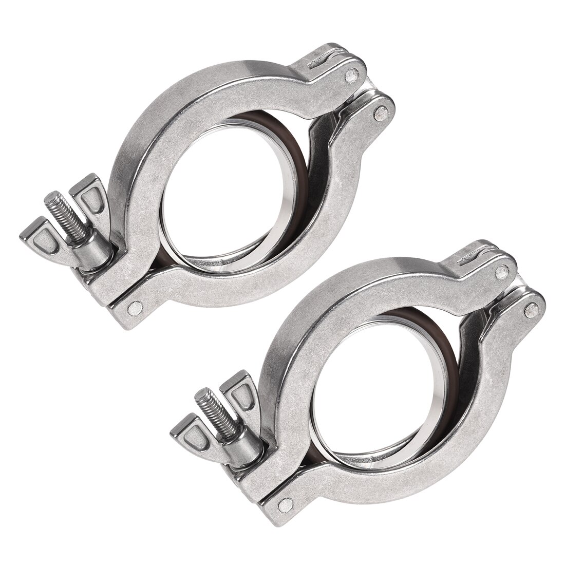 uxcell 2 Pcs Sanitary -Clamp 68mm X 47mm KF40 Single Pin Clamp Wing Nut with Center Ring for Ferrule TC