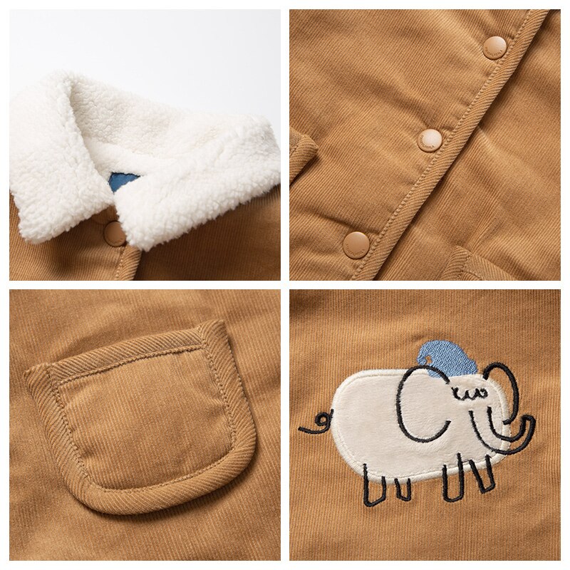 Minibalabala Baby Lam Haar Warme Jas Jongens Baby Revers Overhemd Winter Kinderkleding