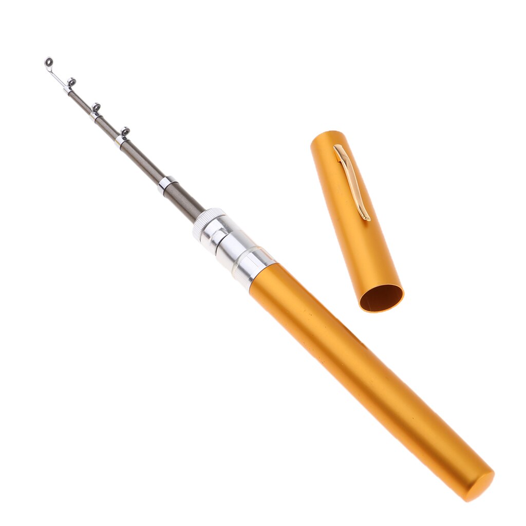 Mini Portable Pocket Pen Size Fishing Rod Reel Line Bait Hooks Set