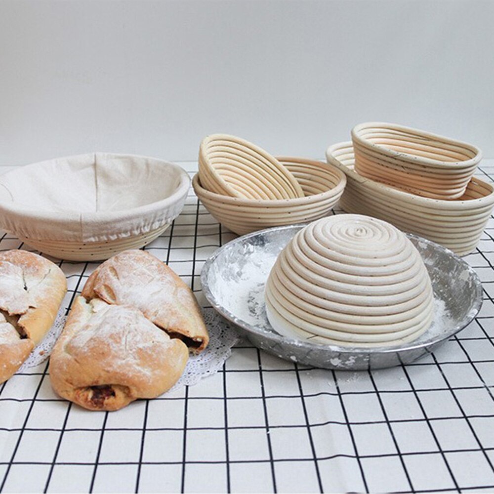 Rattan Bread Proofing Basket Natural Oval Rattan Wicker Dough Fermentation Sourdough Wicker Baskets Kitchen Accessories