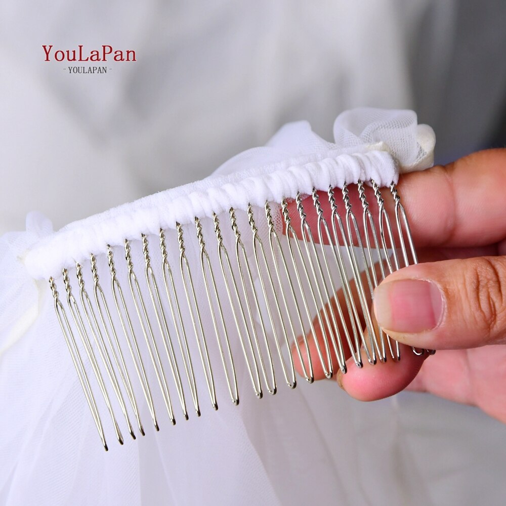 YouLaPan V21 velo da sposa bianco avorio per velo da spalla con pettine velo da sposa velato turco bordo del nastro velo da sposa velo da sposa