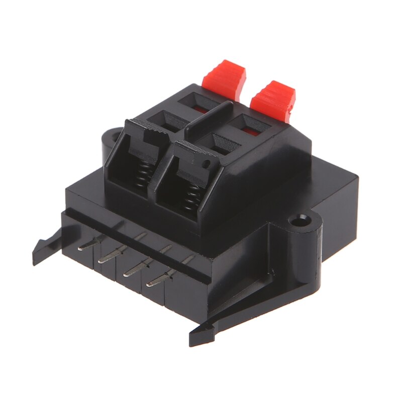 4 Way 2 Row Push Release Connector Strip Block Plate Stereo Speaker Terminal 831D