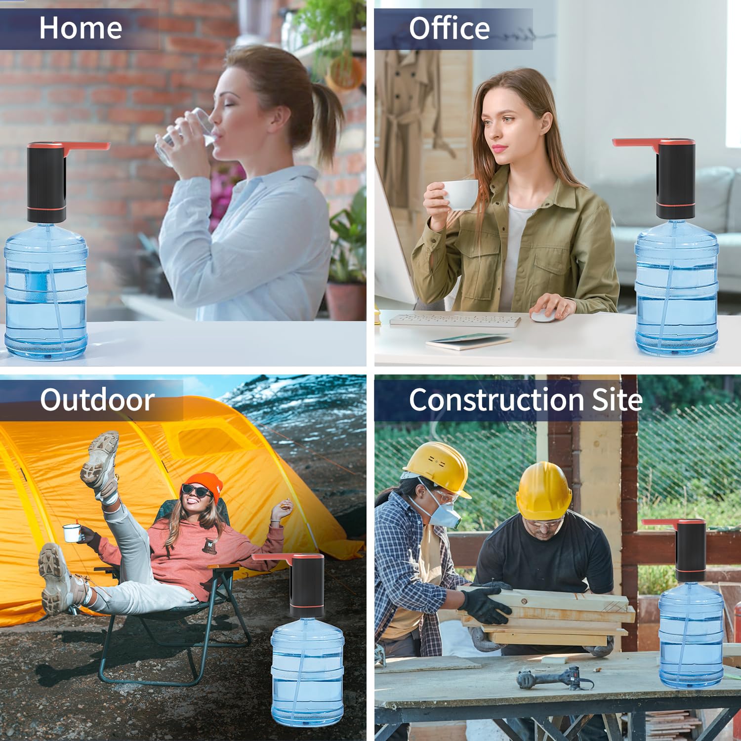 Wasserspender-Flaschenpumpe, elektrische Wasserpumpe für universelle Flaschen von 2–5 Gallonen, tragbarer Trinkwasserspender mit USB-Aufladung