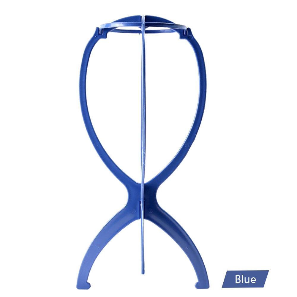 Blauwe Pruik Display Stand Head Hat Cap Hair Holder Opvouwbare Stabiele Gereedschap