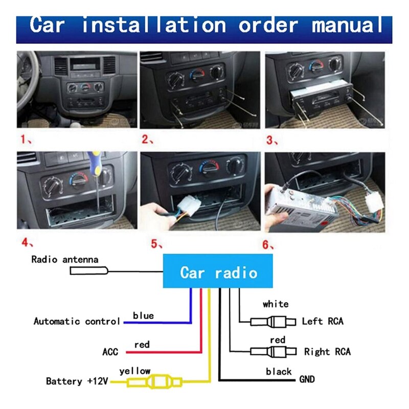 Universal 1 Din In-Dash Car Radio Audio Player Built-In 2 Speaker Stereo FM Support Bluetooth With USB/TF Card Port