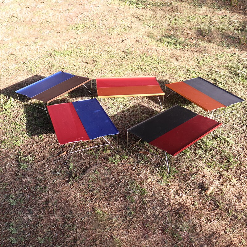 2PCS Mini Table Durable and Strong Easy to Carry Camping and Travel Table Aluminum