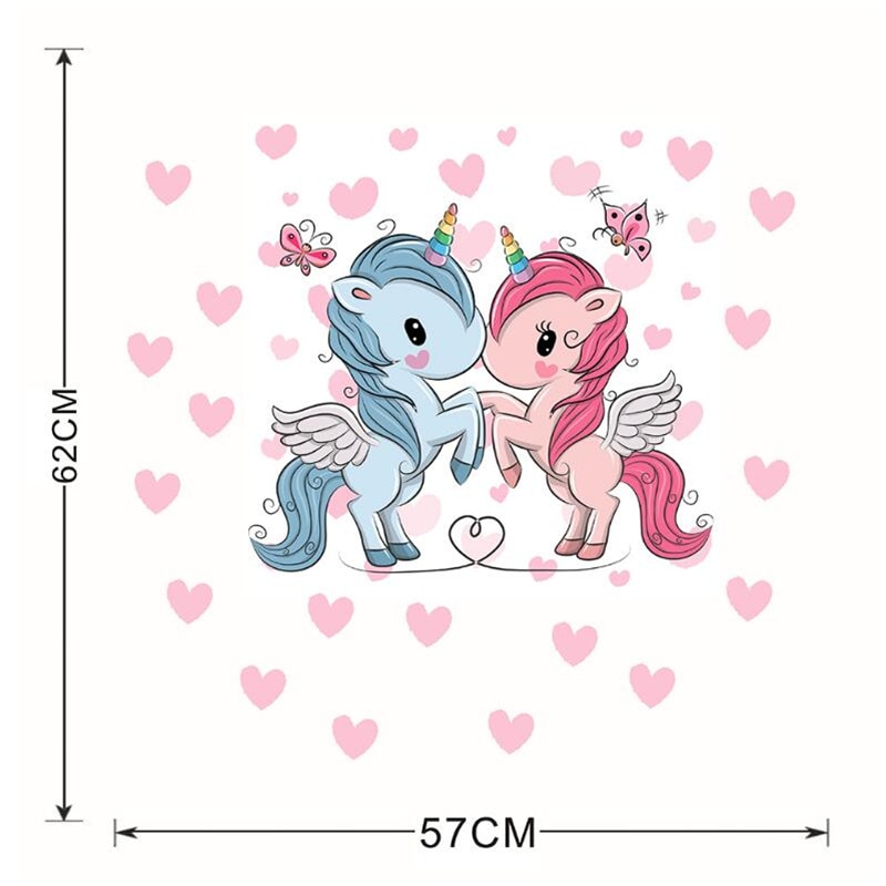 3D Rose flower unicorn wall sticker living room bedroom wall decoration modern art mural: 3