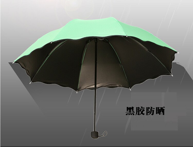 sunny umbrella Travel Parasol Folding Rain Windproof Umbrella Folding Anti-UV Sun/Rain Umbrella folding mini: green